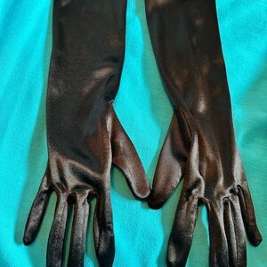 Elegant Black Satin Gloves